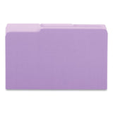 Universal® Interior File Folders, 1/3-Cut Tabs: Assorted, Legal Size, 11-pt Stock, Violet, 100/Box (UNV15305) Box of 100