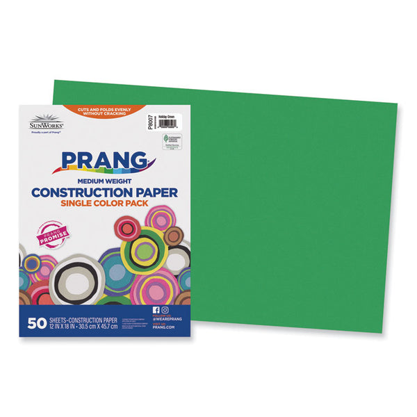 Prang® SunWorks Construction Paper, 50 lb Text Weight, 12 x 18, Holiday Green, 50/Pack (PAC8007) Pack of 50