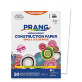 Prang® SunWorks Construction Paper, 50 lb Text Weight, 9 x 12, Bright White, 50/Pack (PAC8703)