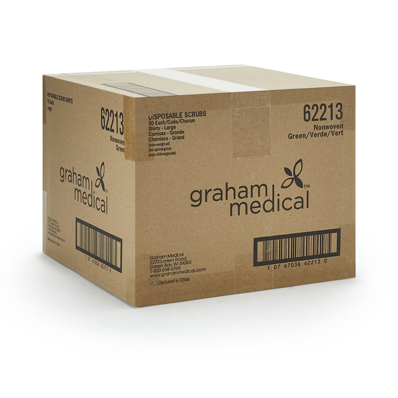Graham Medical Products Patient Shirt Large Green Without Pockets Short Sleeve Unisex (941584_CS) 30/CS