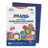 Prang® SunWorks Construction Paper, 50 lb Text Weight, 9 x 12, Bright Blue, 50/Pack (PAC7503)