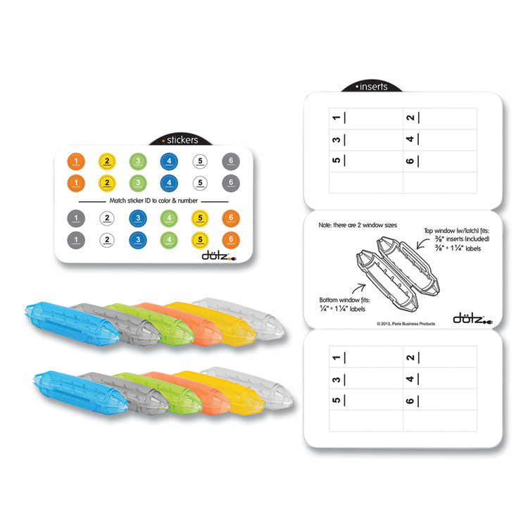 dotz® Cord ID PRO, (12) Cable Identifiers, (12) Device Stickers, (12) Customizable Inserts (LEE21209)