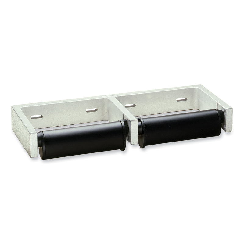 ClassicSeries Toilet Tissue Dispenser for Two Rolls, Controlled Delivery, 12.5 x 4 86 x 1.5, Black/Aluminum (BOB274) Each