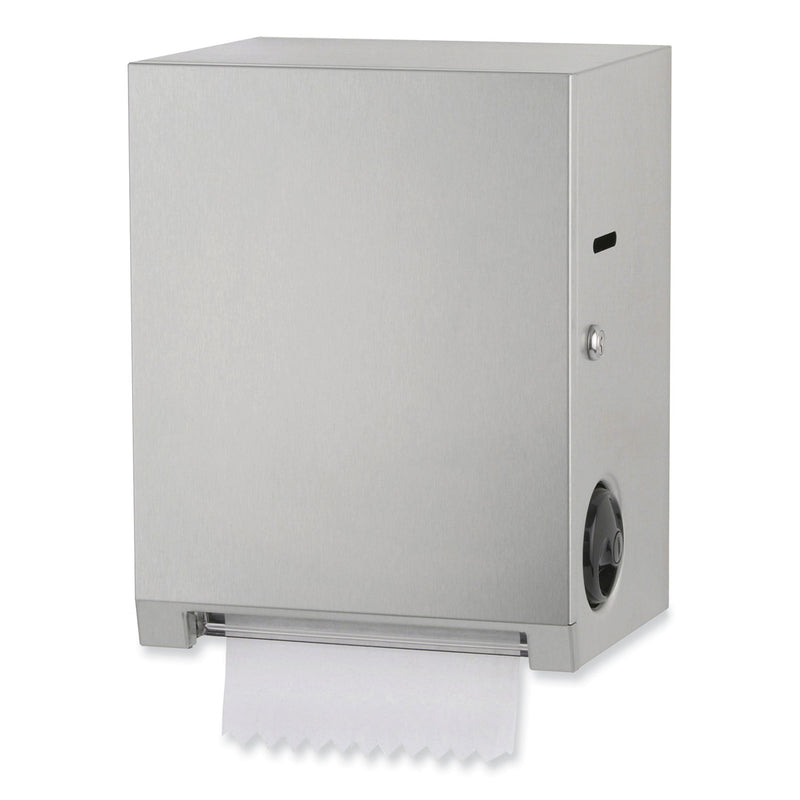 Bobrick Surface-Mounted Roll Paper Towel Dispenser, 11.69 x 8.94 x 15, Satin Stainless Steel/Black (BOB2860) Each