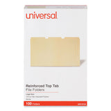 Universal® Double-Ply Top Tab Manila File Folders, 1/3-Cut Tabs: Assorted, Legal Size, 0.75" Expansion, Manila, 100/Box (UNV16123) Box of 100