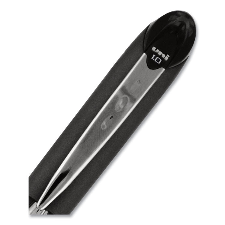 uniball® Jetstream Stick Hybrid Gel Pen, Bold 1 mm, Black Ink, Black/Silver Barrel (UBC33921) Each