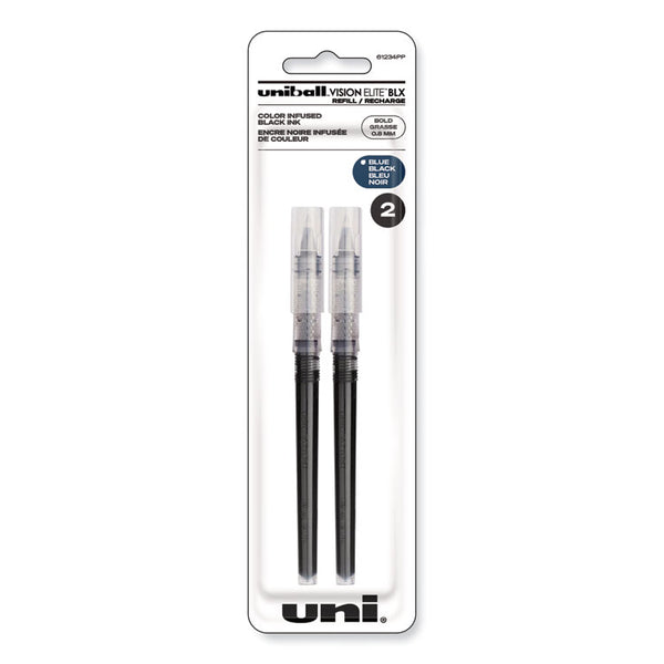 uniball® Refill for Vision Elite Roller Ball Pens, Bold Conical Tip, Assorted Ink Colors, 2/Pack (UBC61234PP) Pack of 2