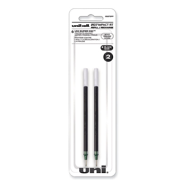 uniball® Refill for Gel 207 IMPACT RT Roller Ball Pens, Bold Conical Tip, Black Ink, 2/Pack (UBC65873PP) Pack of 2