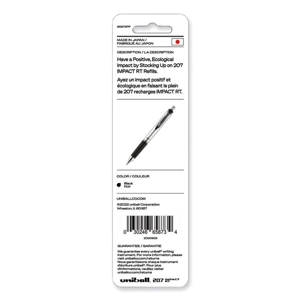 uniball® Refill for Gel 207 IMPACT RT Roller Ball Pens, Bold Conical Tip, Black Ink, 2/Pack (UBC65873PP) Pack of 2