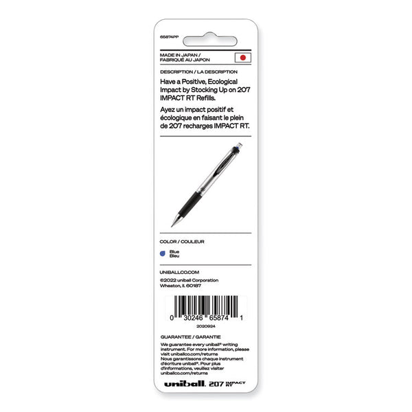 uniball® Refill for Gel 207 IMPACT RT Roller Ball Pens, Bold Conical Tip, Blue Ink, 2/Pack (UBC65874PP) Pack of 2