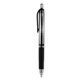 uniball® Signo Gel Pen, Retractable, Medium 0.7 mm, Black Ink, Silver/Black Barrel, Dozen (UBC65940) 1 Dozen