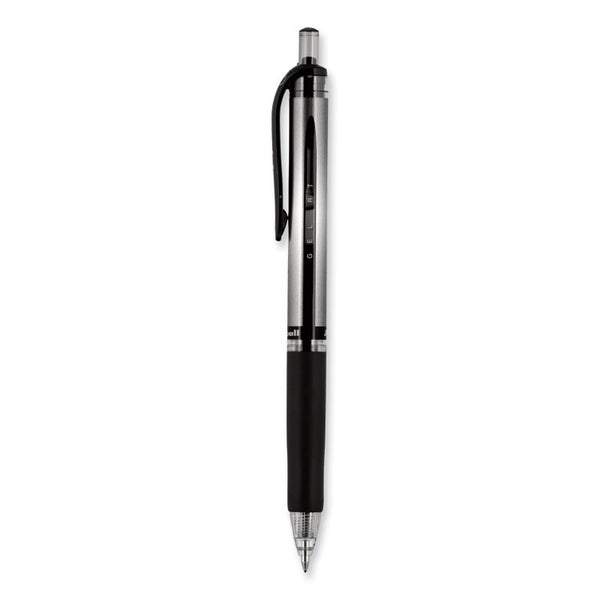 uniball® Signo Gel Pen, Retractable, Medium 0.7 mm, Black Ink, Silver/Black Barrel, Dozen (UBC65940) 1 Dozen