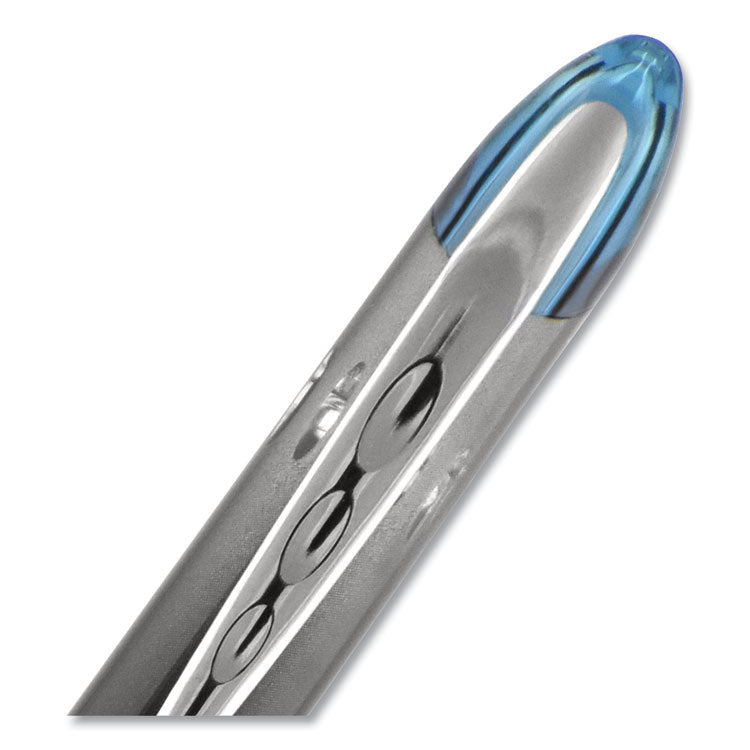 uniball® VISION ELITE BLX Series Hybrid Gel Pen, Stick, Extra-Fine 0.5 mm, Blue-Infused Black Ink, Gray/Blue/Clear Barrel (UBC69020) Each