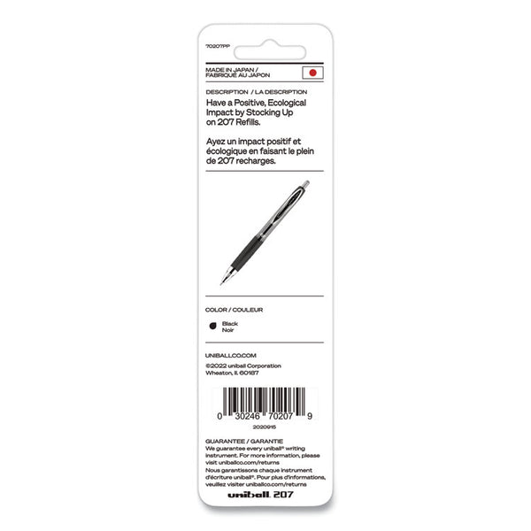 uniball® Refill for Signo Gel 207 Pens, Medium 0.7 mm Conical Tip, Black Ink, 2/Pack (UBC70207PP) Pack of 2