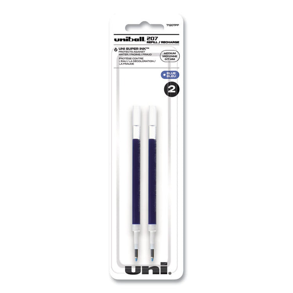 uniball® Refill for Signo Gel 207 Pens, Medium Conical Tip, Blue Ink, 2/Pack (UBC71207PP) Pack of 2