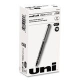 uniball® VISION Needle Roller Ball Pen, Stick, Fine 0.7 mm, Black Ink, Gray/Clear/Black Barrel, Dozen (UBC1734903) 1 Dozen