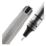 uniball® VISION Needle Roller Ball Pen, Stick, Fine 0.7 mm, Black Ink, Gray/Clear/Black Barrel, Dozen (UBC1734903) 1 Dozen
