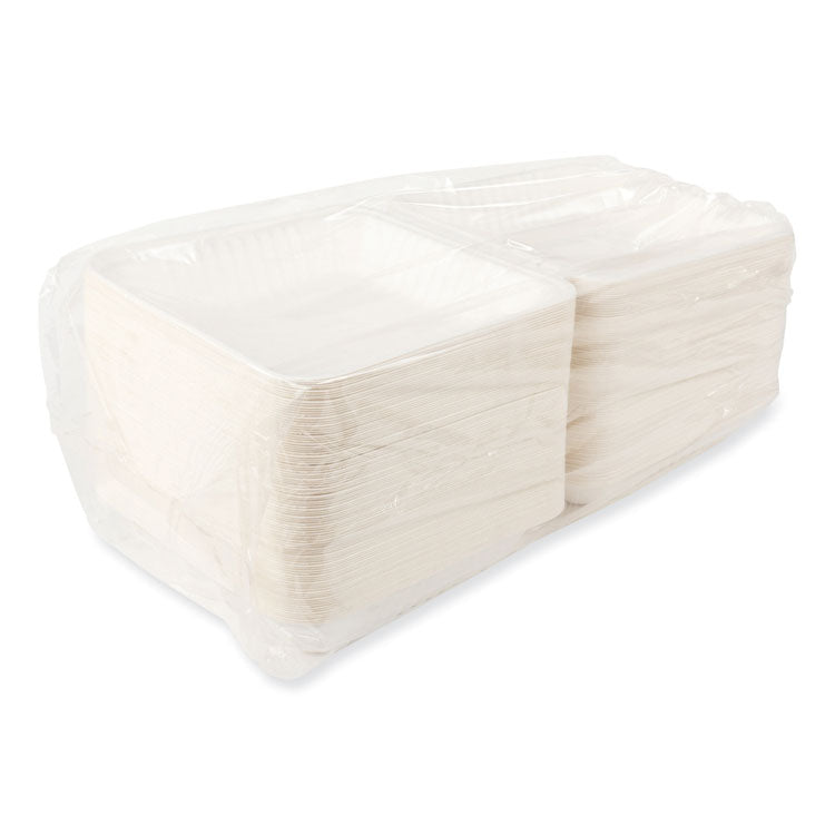 Boardwalk® Bagasse PFAS-Free Food Containers, 1-Compartment, 9 x 1.93 x 9, White, Bamboo/Sugarcane, 100/Carton (BWKHNGE991CNPFA)