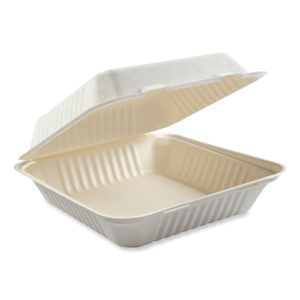 Boardwalk® Bagasse PFAS-Free Food Containers, 1-Compartment, 9 x 1.93 x 9, White, Bamboo/Sugarcane, 100/Carton (BWKHNGE991CNPFA)