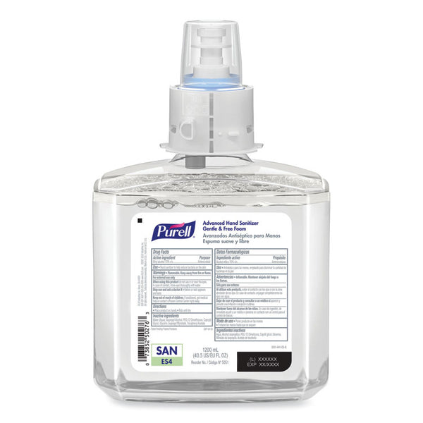 PURELL® Advanced Hand Sanitizer Gentle and Free Foam, 1,200 mL Refill, Fragrance-Free, For ES4 Dispensers, 2/Carton (GOJ505102)