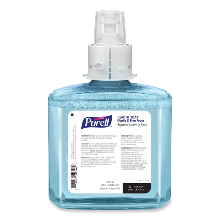 PURELL® HEALTHY SOAP Gentle and Free Foam, For ES6 Dispensers, Fragrance-Free, 1,200 mL, 2/Carton (GOJ647202)