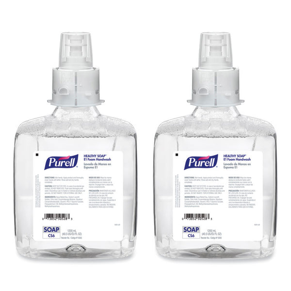 PURELL® HEALTHY SOAP E1 Foam Handwash, For CS6 Dispensers, Fragrance-Free, 1,200 mL, 2/Carton (GOJ658302CT)