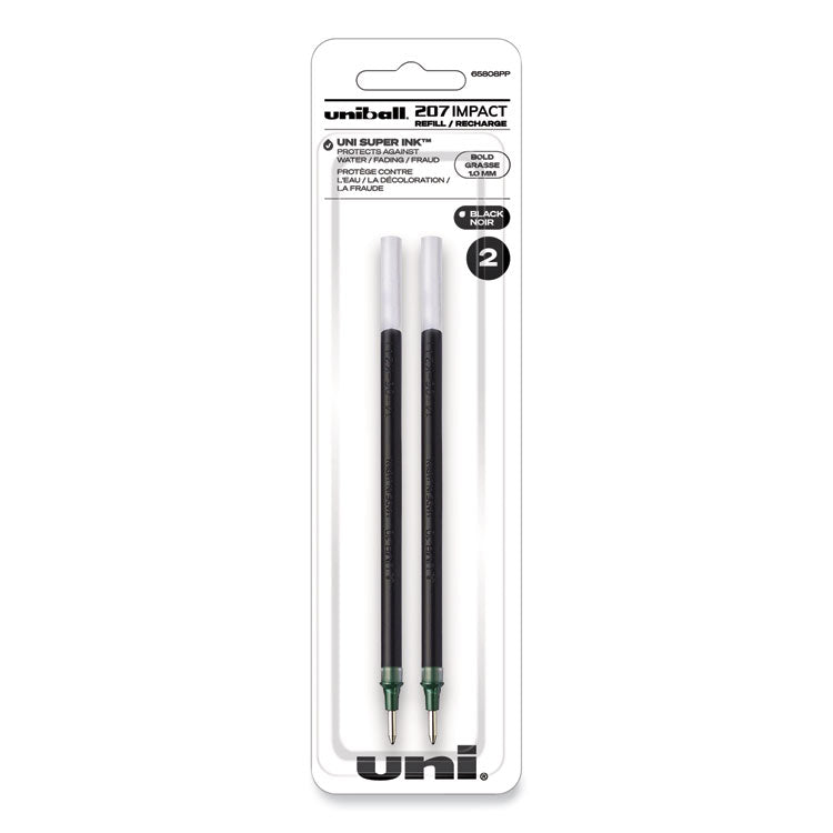 uniball® Refill for Gel IMPACT Gel Pens, Bold Conical Tip, Black Ink, 2/Pack (UBC65808) Pack of 2