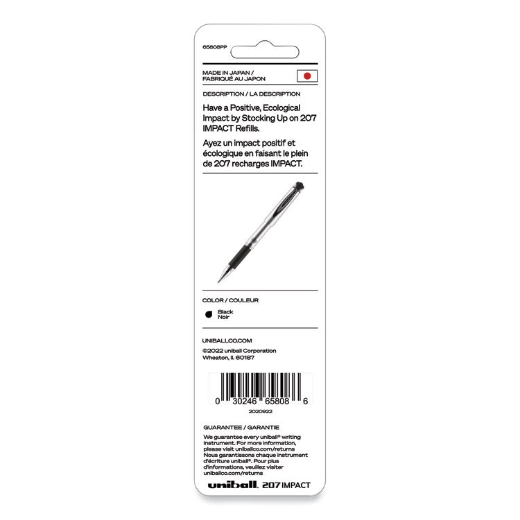 uniball® Refill for Gel IMPACT Gel Pens, Bold Conical Tip, Black Ink, 2/Pack (UBC65808) Pack of 2