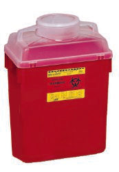BD™ Sharps Container Red Base 17-1/2 X 12-4/5 X 8-4/5 Inch Vertical Entry 6 Gallon (199498_CS) 12/CS