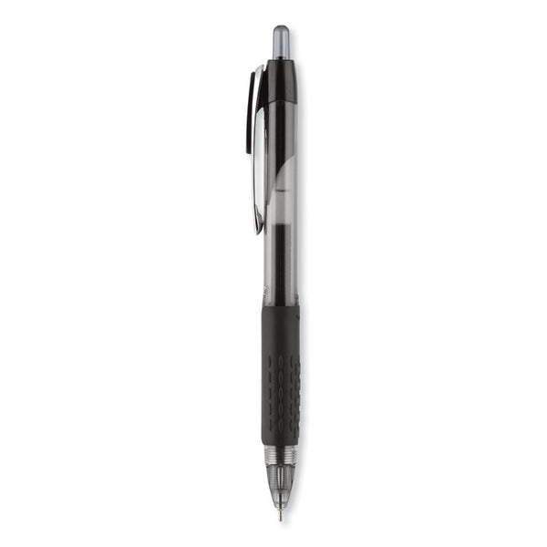 uniball® Signo 207 Needle Point Gel Pen, Retractable, Medium 0.7 mm, Black Ink, Clear/Black Barrel, Dozen (UBC1736097) 1 Dozen