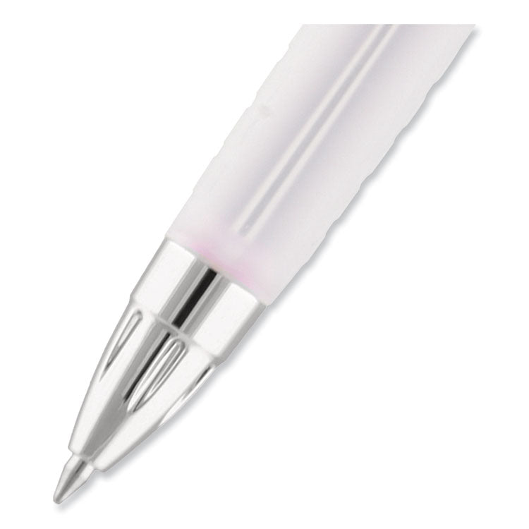 uniball® Signo 207 Gel Pen, Retractable, Medium 0.7 mm, Black Ink, Translucent Pink/Translucent White Barrel, 2/Pack (UBC1745148) Pack of 2
