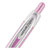 uniball® Signo 207 Gel Pen, Retractable, Medium 0.7 mm, Black Ink, Translucent Pink/Translucent White Barrel, 2/Pack (UBC1745148) Pack of 2