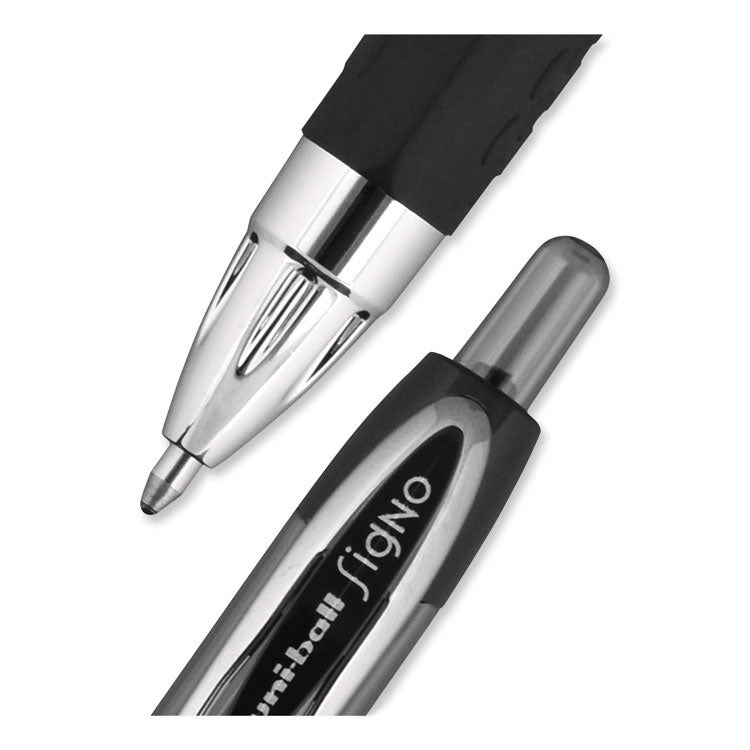 uniball® Signo 207 Gel Pen, Retractable, Bold 1 mm, Black Ink, Smoke/Black Barrel, Dozen (UBC1790895) 1 Dozen