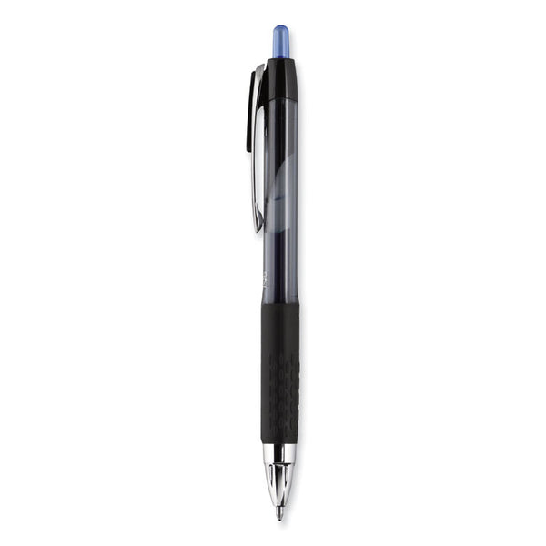 uniball® Signo 207 Gel Pen, Retractable, Bold 1 mm, Blue Ink, Smoke/Black/Blue Barrel, Dozen (UBC1790896) 1 Dozen