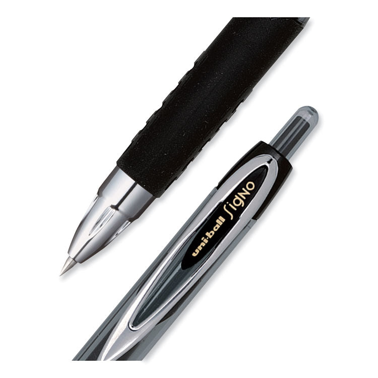 uniball® 207 Signo Gel Ultra Micro Gel Pen, Retractable, Extra-Fine 0.38 mm, Black Ink, Clear/Black Barrel (UBC1790922)