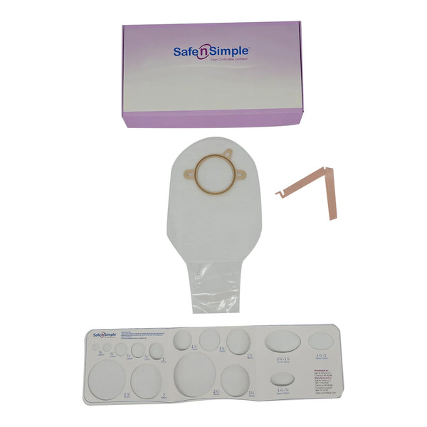 Safe n Simple™ Ostomy Pouch Two-Piece System 12 Inch Length Without Barrier Drainable (1242510_BX) 10/BX