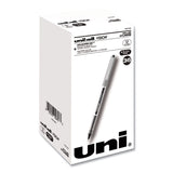 uniball® VISION Roller Ball Pen, Stick, Fine 0.7 mm, Black Ink, Silver/Black/Clear Barrel, 36/Pack (UBC1921066) Pack of 36