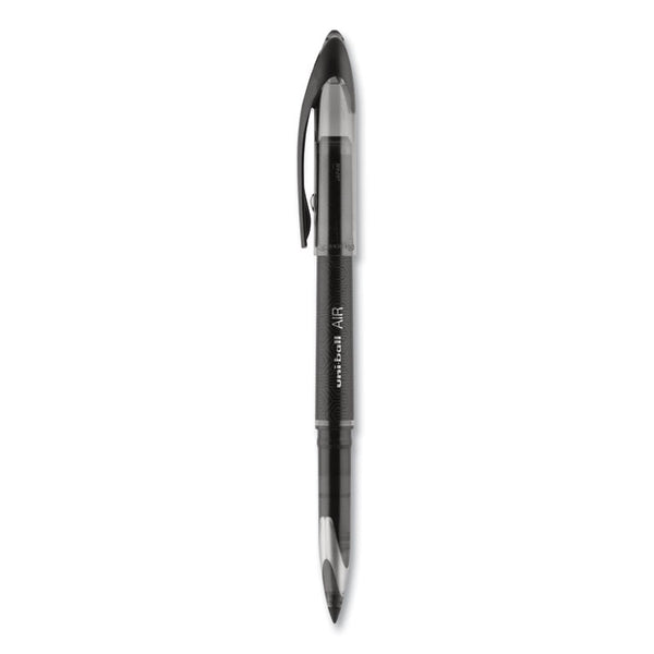 uniball® AIR Porous Rollerball Pen, Medium 0.7 mm, Black Ink/Barrel, Dozen (UBC1927631)