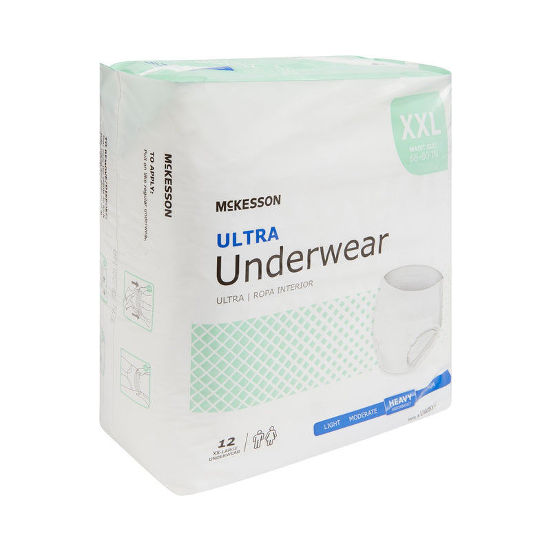 McKesson Ultra Unisex Adult Absorbent Underwear Pull On with Tear Away Seams 2X-Large Disposable Heavy Absorbency (724919_BG) 1/BG
