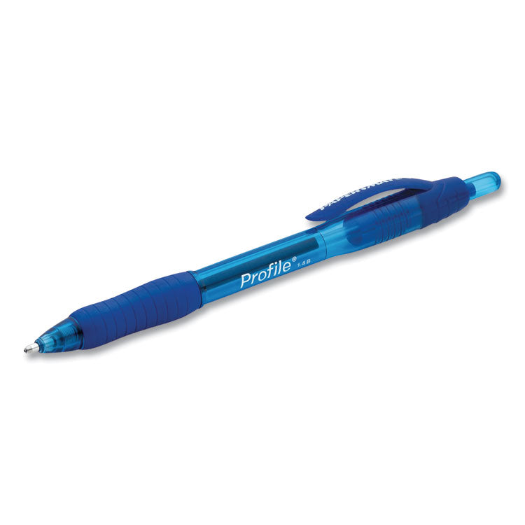 Paper Mate® Profile Ballpoint Pen, Retractable, Bold 1.4 mm, Blue Ink, Translucent Blue Barrel, 36/Pack (PAP2083008)