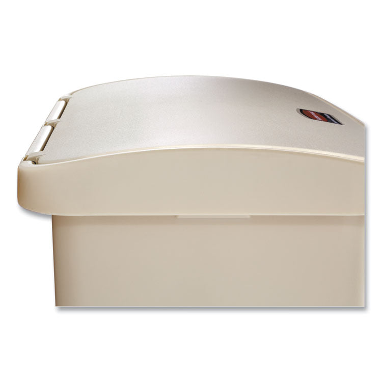 Rubbermaid® Commercial Streamline Resin Step-On Container, Front Step Style, 24 gal, Polyethylene, Beige (RCP1883552)