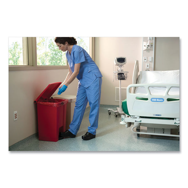 Rubbermaid® Commercial Indoor Utility Step-On Waste Container, 18 gal, Plastic, Red (RCP614500RED)