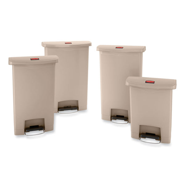 Rubbermaid® Commercial Streamline Resin Step-On Container, Front Step Style, 8 gal, Polyethylene, Beige (RCP1883456) Each