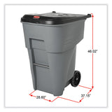Rubbermaid® Commercial Brute Roll-Out Heavy-Duty Container, 95 gal, Polyethylene, Gray (RCP9W22GY)