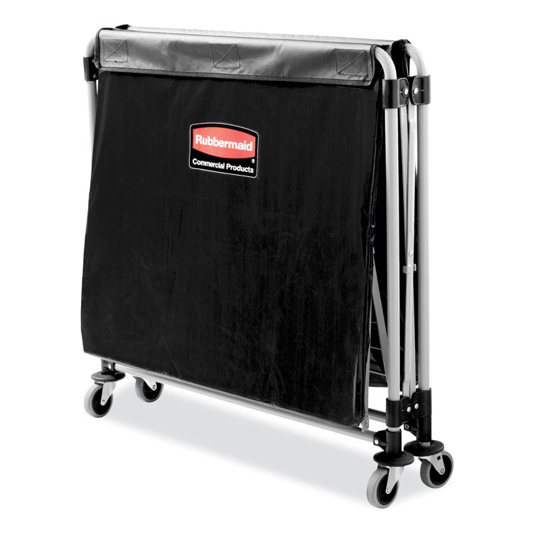 Rubbermaid® Commercial One-Compartment Collapsible X-Cart, Synthetic Fabric, 9.96 cu ft Bin, 24.1" x 35.7" x 34", Black/Silver (RCP1881750) Each