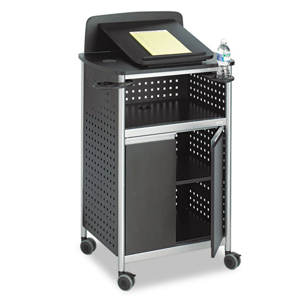 Safco® Scoot Multipurpose Mobile Lectern, 28.75 x 22 x 49.75, Black/Silver (SAF8922BL) Each