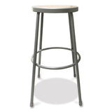 Alera® Industrial Metal Shop Stool, Backless, Supports Up to 300 lb, 30" Seat Height, Brown Seat, Gray Base (ALEIS6630G) Each