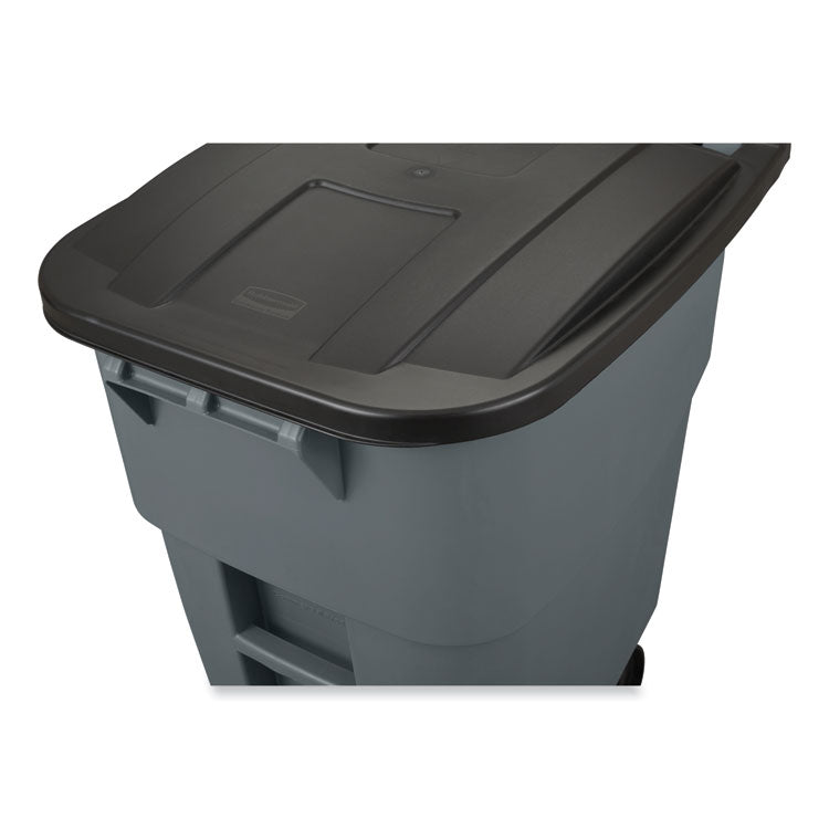 Rubbermaid® Commercial Square Brute Rollout Container, 50 gal, Molded Plastic, Gray (RCP9W27GY)