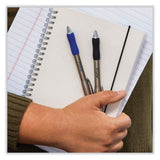 Paper Mate® Profile Metal Ballpoint Pen, Retractable, Medium 1 mm, Black Ink, Silver Barrel, Dozen (PAP2130514)
