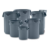 Rubbermaid® Commercial Vented Round Brute Container, 55 gal, Plastic, Gray (RCP265500GY) Each